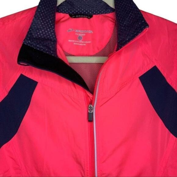 Brooks Jacket Women's Small Essential Run II Night Gear Reflective Zip Pockets - Picture 5 of 8